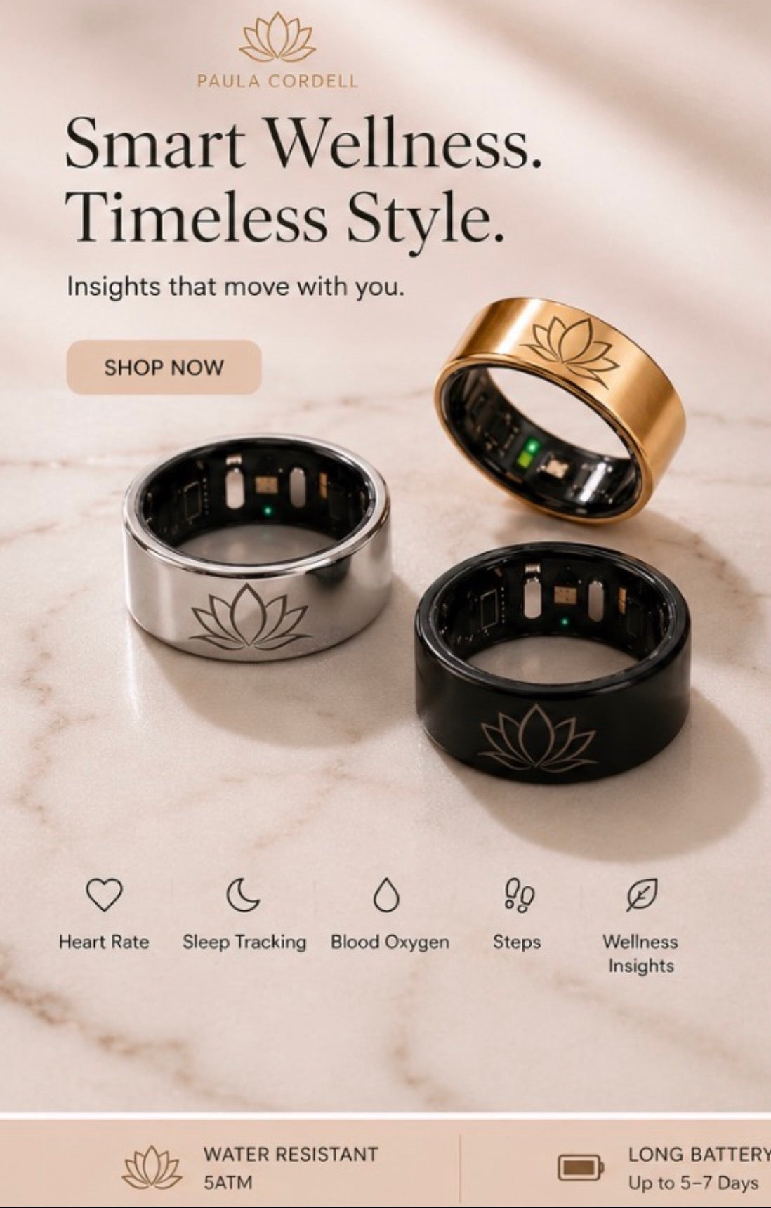 PaulaCordell Smart Wellness Ring